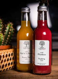 Nectars de fruit de la passion et framboise